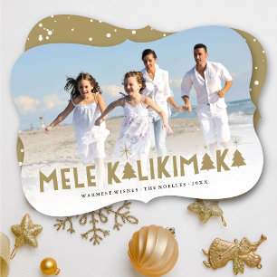 Mele Kalikimaka Glow Modern Chrsitmas Photo Card