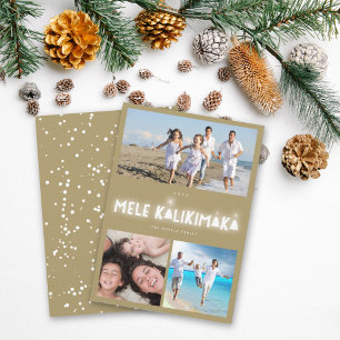 Mele Kalikimaka Glow Photo Collage Christmas Card