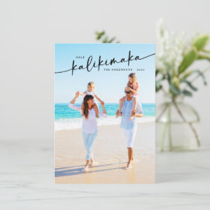 Mele Kalikimaka Hand Lettered Photo Holiday Card
