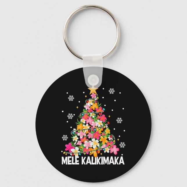 Mele Kalikimaka Hawaii Hawaiian Christmas Xmas Gir Key Ring (Front)