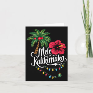Mele Kalikimaka Hawaii Santa Hawaiian Merry Christ Card