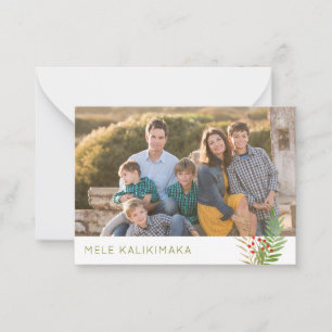 Mele Kalikimaka Hawaiian Christmas 3 Photo Holiday Card