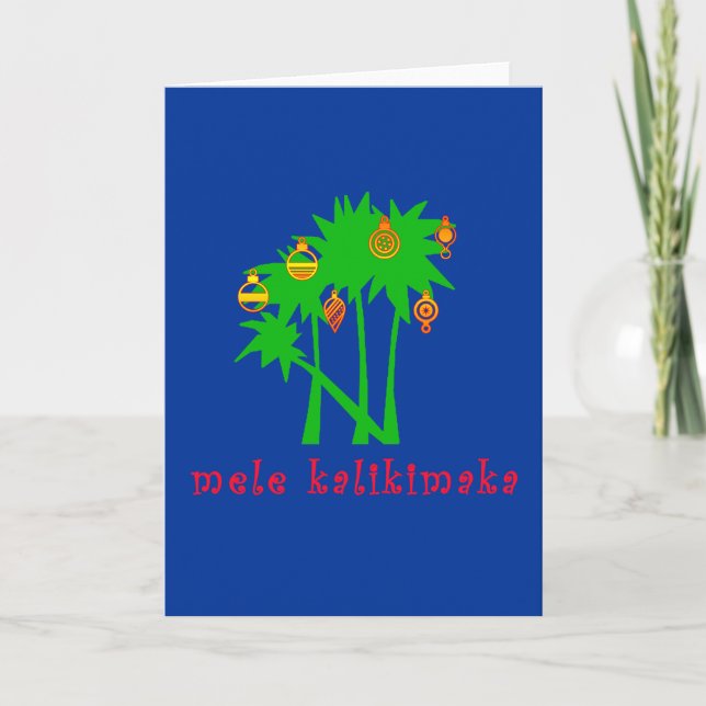 Mele Kalikimaka Hawaiian Christmas Apparel Holiday Card (Front)