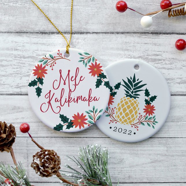 Mele Kalikimaka | Hawaiian Christmas Ceramic Ornament (Creator Uploaded)