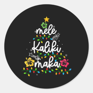 Mele Kalikimaka Hawaiian Christmas Hawaii Tropical Classic Round Sticker