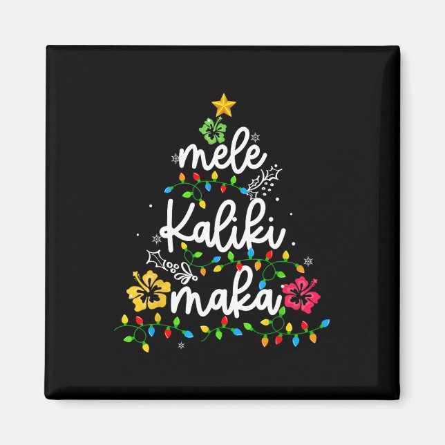 Mele Kalikimaka Hawaiian Christmas Hawaii Tropical Magnet (Front)