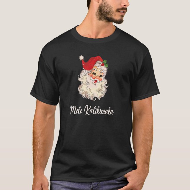 Mele Kalikimaka Hawaiian Christmas Lights Xmas San T-Shirt (Front)