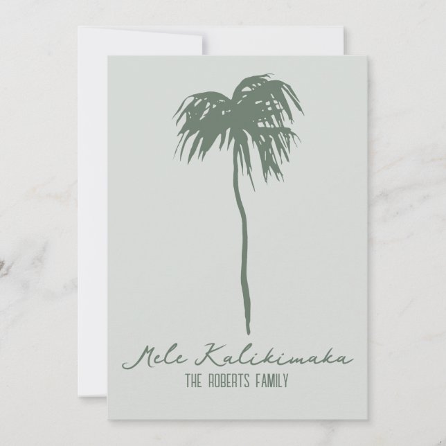 Mele Kalikimaka Hawaiian Christmas Palm Card (Front)