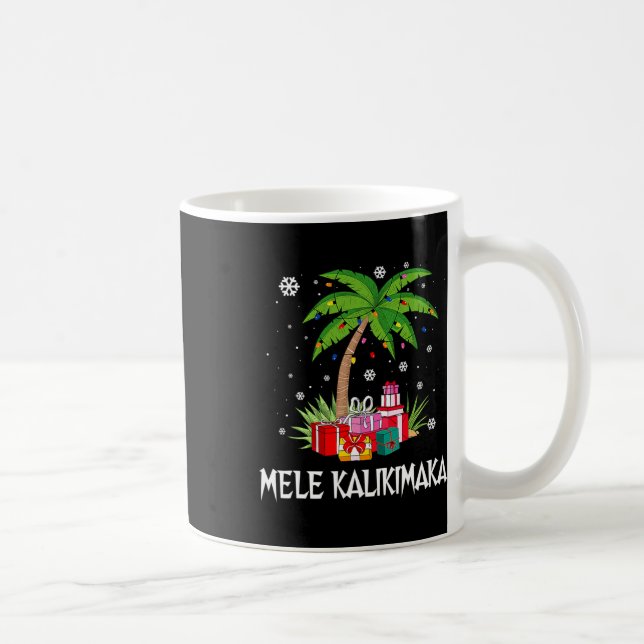 Mele Kalikimaka Hawaiian Christmas Palm Tree Famil Coffee Mug (Right)