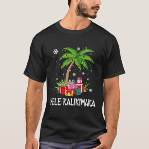Mele Kalikimaka Hawaiian Christmas Palm Tree Famil T-Shirt