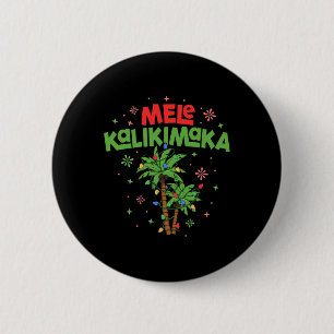 Mele Kalikimaka Hawaiian Christmas Palm Tree Light 6 Cm Round Badge