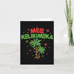 Mele Kalikimaka Hawaiian Christmas Palm Tree Light Card
