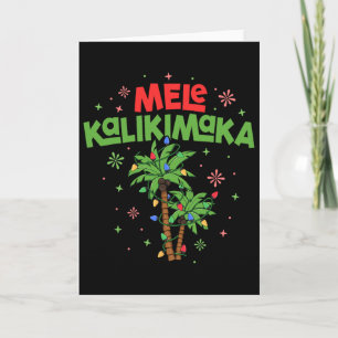 Mele Kalikimaka Hawaiian Christmas Palm Tree Light Card