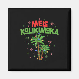 Mele Kalikimaka Hawaiian Christmas Palm Tree Light Magnet