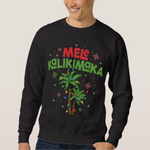 Mele Kalikimaka Hawaiian Christmas Palm Tree Light Sweatshirt