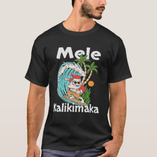 Mele Kalikimaka Hawaiian Christmas Palm Tree Light T-Shirt