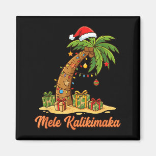 Mele Kalikimaka Hawaiian Christmas Palm Trees  Magnet