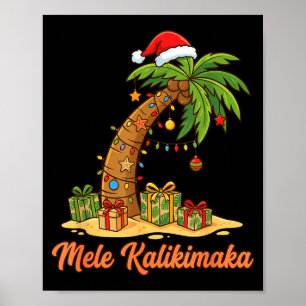 Mele Kalikimaka Hawaiian Christmas Palm Trees  Poster