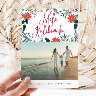 Mele Kalikimaka   Hawaiian Christmas Photo Holiday Card