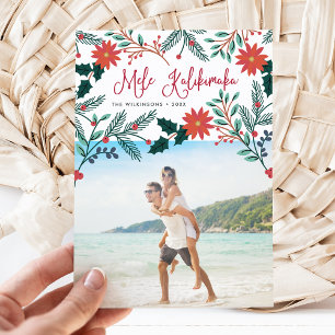 Mele Kalikimaka   Hawaiian Christmas Photo Holiday Card