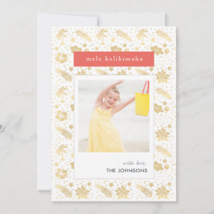 Mele Kalikimaka Hawaiian Christmas Red Photo Card