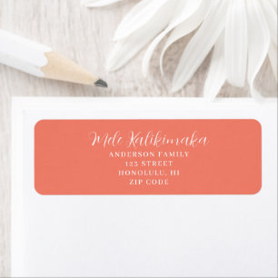 Mele Kalikimaka Hawaiian Christmas Return Address Label