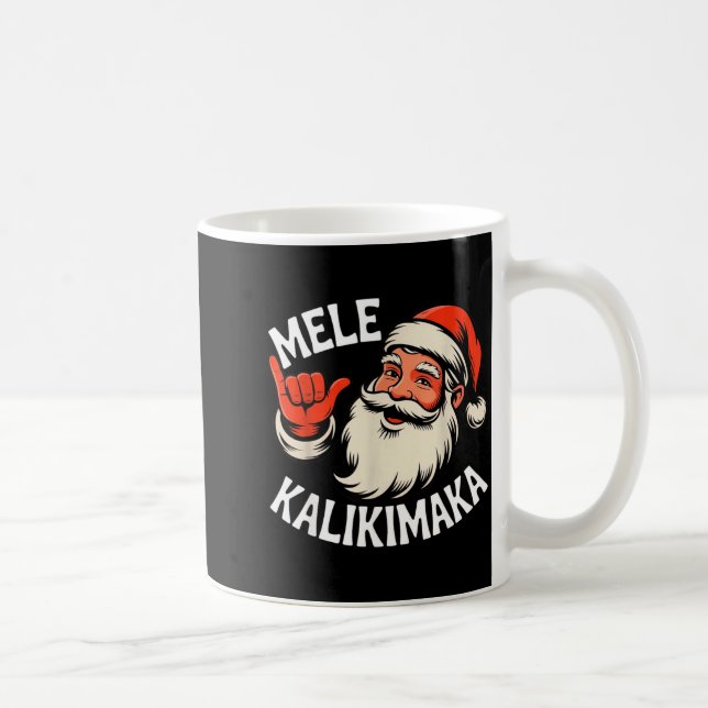 Mele Kalikimaka Hawaiian Christmas Santa Cartoon D Coffee Mug (Right)