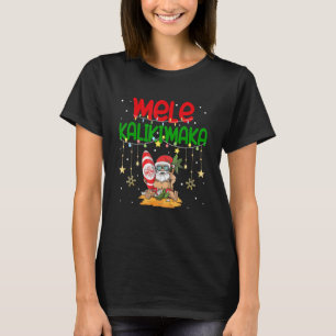 Mele Kalikimaka Hawaiian Christmas Santa Surfing C T-Shirt