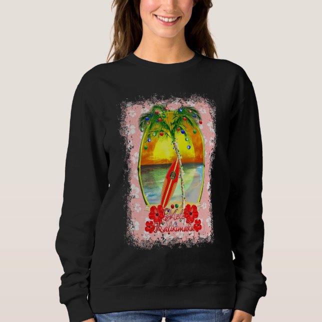 Mele Kalikimaka Hawaiian Christmas Surf Surfing Sweatshirt (Front)