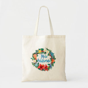 Mele Kalikimaka Hawaiian Christmas Wreath Tote Bag