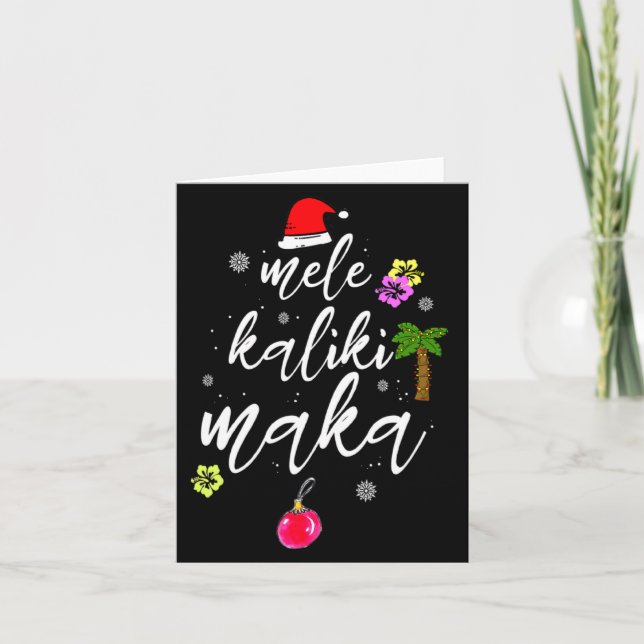 Mele Kalikimaka Hawaiian Hawaii Xmas Pajama Palm T Card (Front)