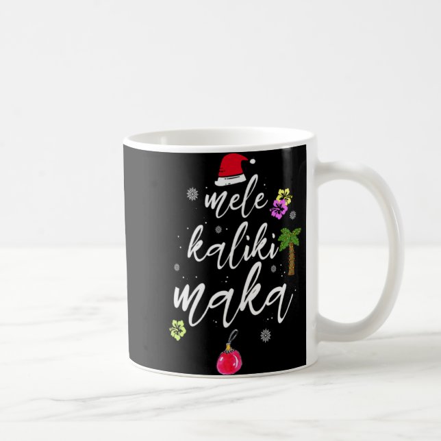 Mele Kalikimaka Hawaiian Hawaii Xmas Pajama Palm T Coffee Mug (Right)