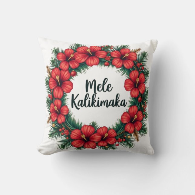 Mele Kalikimaka Hawaiian Holiday Art Cushion (Front)