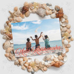 Mele Kalikimaka Hawaiian Holiday Photo Card<br><div class="desc">This Hawaiian holiday photo card features red retro inspired script that says "Mele Kalikimaka" over a full-bleed horizontal photo. On the back is a simple red and white diagonal stripe pattern. You can remove the pattern and add another photo or additional text... Just click "customise further" in the drop-down menu....</div>
