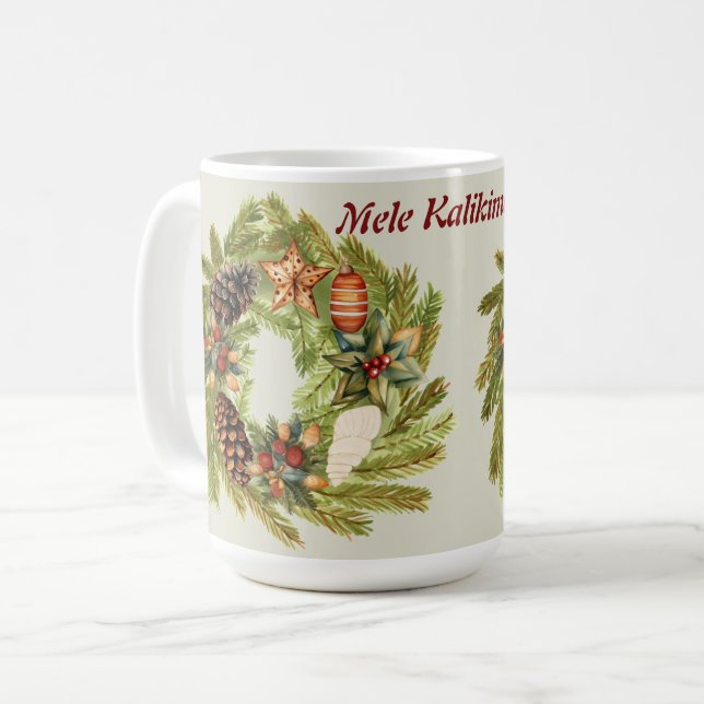 Mele Kalikimaka Hawaiian Island Christmas Coffee Mug (Front Left)