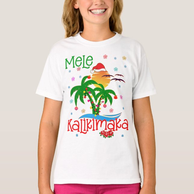 Mele Kalikimaka Hawaiian Merry Christmas Aloha Mat T-Shirt (Front)