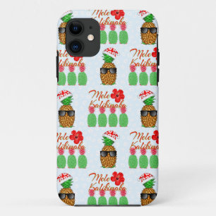 Mele Kalikimaka Hawaiian Pineapple Merry Christmas iPhone 11 Case