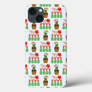 Mele Kalikimaka Hawaiian Pineapple Merry Christmas iPhone 13 Case
