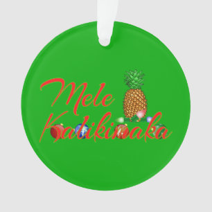 Mele Kalikimaka Hawaiian Pineapple Ornament