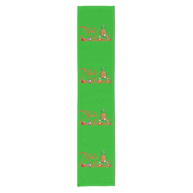 Mele Kalikimaka Hawaiian Pineapple Short Table Runner (Front)