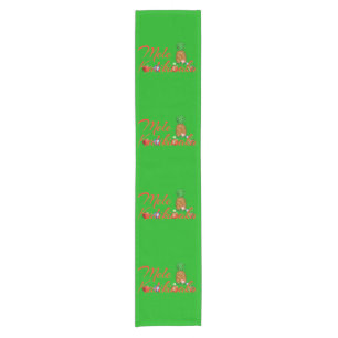 Mele Kalikimaka Hawaiian Pineapple Short Table Runner