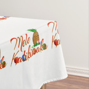 Mele Kalikimaka Hawaiian Pineapple Tablecloth