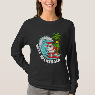 Mele Kalikimaka Hawaiian Santa Funny Christmas App T-Shirt
