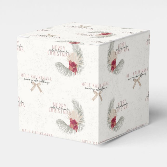 Mele Kalikimaka, Hawaiian Style Christmas Favour Box (Front Side)