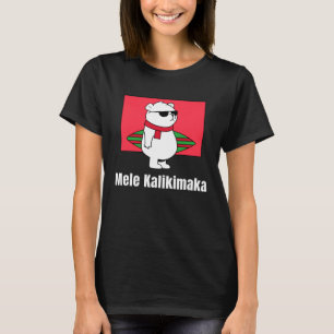 Mele Kalikimaka Hawaiian Surfing Polar Bear T-Shirt