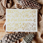 Mele Kalikimaka Hawaiian Tropical Christmas Card<br><div class="desc">Celebrate the season with our holiday featuring original artwork of foil lettering and foliage - the perfect way to personalise a greeting to your family and friends.</div>
