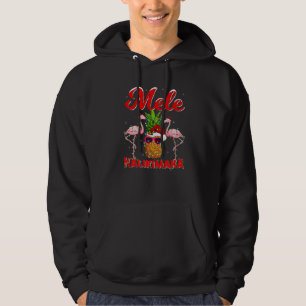 Mele Kalikimaka Hawaiian Xmas Flamingo Pineapple C Hoodie