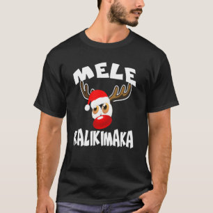 Mele Kalikimaka Hawaiian Xmas Red Nose Reindeer De T-Shirt