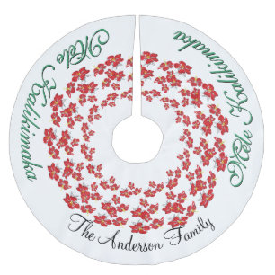 Mele Kalikimaka Hawaiian YOUR NAME Tree Skirt