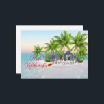 Mele Kalikimaka Hawaiin Christmas Holiday Card<br><div class="desc">Mele Kalikimaka in Hawaiian wishes for a Merry Christmas.
Christmas lights decorate the image in three places</div>